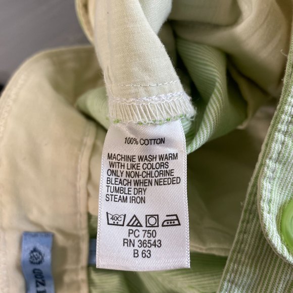 IZOD Women's Size 12 Green White Stripe Cotton Bermuda Shorts - Picture 7 of 7